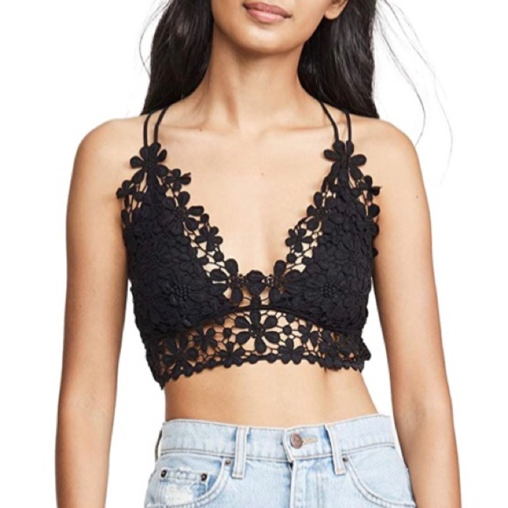 🖤 Free People Miss Dazie Black Crochet Brallete🖤